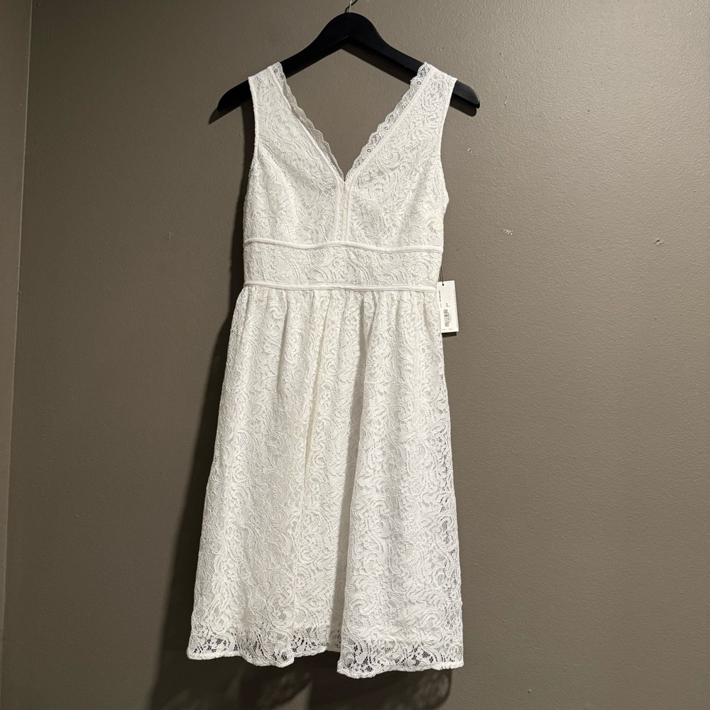 Nicole Miller Sleeveless V-Neck Lace Dress Size 2